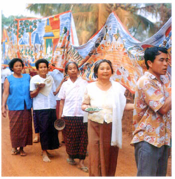 The wat serves as a social center where villagers have both religious and recreational activities.